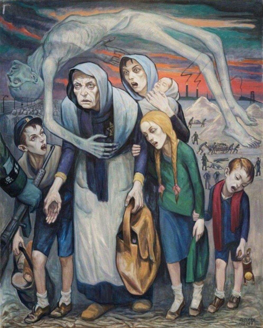 David Olère, Inabili al lavoro (s.d.; tela, 131 x 162 cm; New York, Museum of Jewish Heritage – A Living Memorial to the Holocaust)