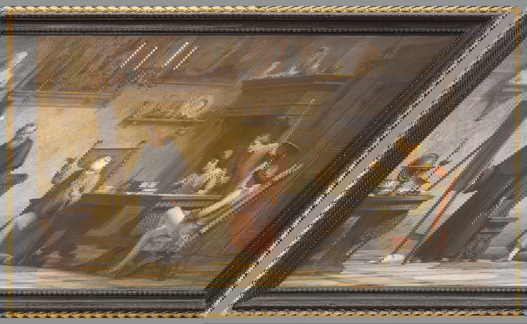 Angelo Tricca, Piero della Francesca dicta las reglas de la geometría a Luca Pacioli (siglo XIX; óleo sobre lienzo; Sansepolcro, Museo Civico)