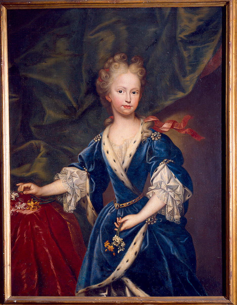 Giovanni Maria delle Piane, genannt il Mulinaretto, Porträt von Elisabetta Farnese als junges Mädchen (1706; Öl auf Leinwand, 115 × 86 cm; Parma, Complesso Monumentale della Pilotta, Galleria Nazionale, inv. S.n., Leihgabe des Konstantinischen Ordens des Heiligen Georg) Giovanni Maria delle Piane, genannt il Mulinaretto, Porträt von Elisabetta Farnese als junges Mädchen (1706; Öl auf Leinwand, 115 × 86 cm; Parma, Complesso Monumentale della Pilotta, Galleria Nazionale, inv. S.n., Leihgabe des Konstantinischen Ordens des Heiligen Georg)