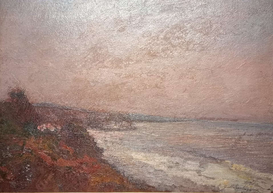 Raffaello Gambogi, Leghornküste (um 1925; Öl auf Tafel, 36 x 73 cm; Privatsammlung) Raffaello Gambogi, Leghornküste (um 1925; Öl auf Tafel, 36 x 73 cm; Privatsammlung)