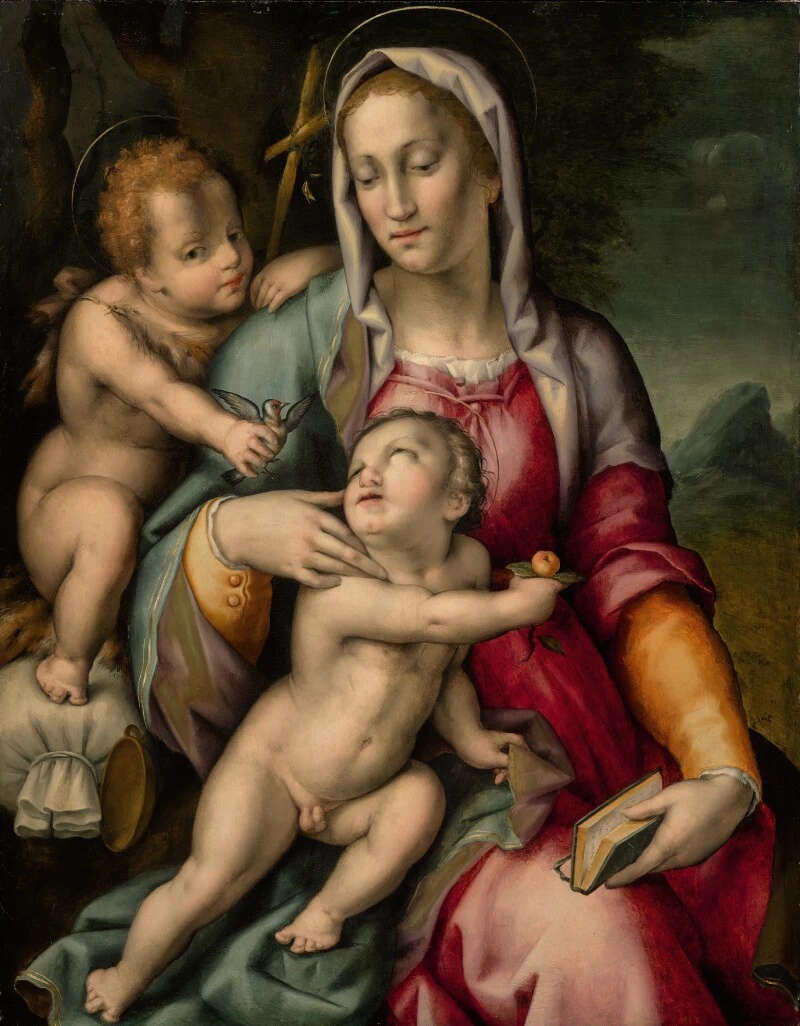Pier Francesco Foschi, Virgen con el Niño y San Juan (1545-1550; óleo sobre tabla, 105 x 85 cm; Montecarlo, Maison d'Art) Pier Francesco Foschi, Virgen con el Niño y San Juan (1545-1550; óleo sobre tabla, 105 x 85 cm; Montecarlo, Maison d'Art)