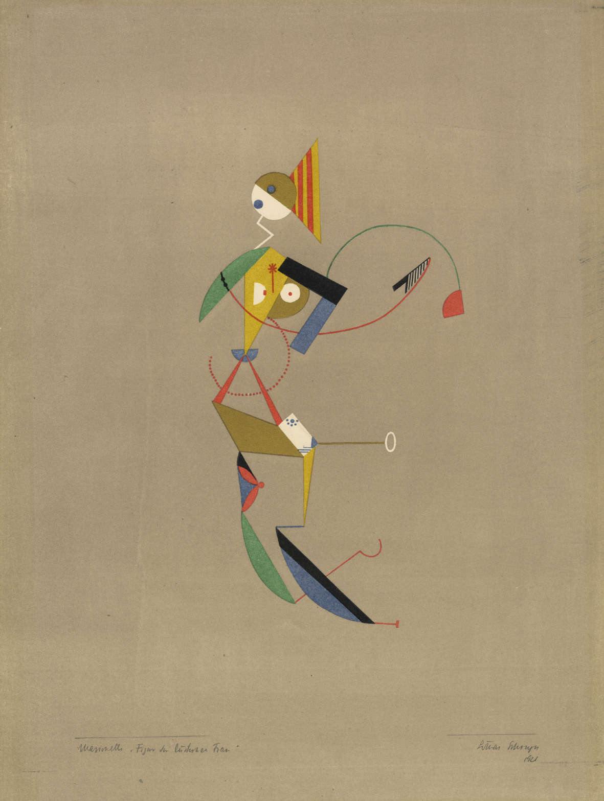 Lothar Schreyer, Figura de mujer lujuriosa, figura para la obra de marionetas Geburt ('El nacimiento') (1923; litografía;, 39,4 x 29,8 cm; Colonia, Universidad de Colonia, Colección de Estudios Teatrales) Lothar Schreyer, Figura de mujer lujuriosa, figura para la obra de marionetas Geburt ('El nacimiento') (1923; litografía;, 39,4 x 29,8 cm; Colonia, Universidad de Colonia, Colección de Estudios Teatrales)