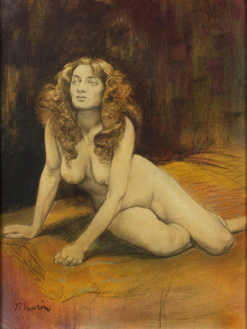 Charles Maurin, Femme nue à demi allongée (1895 circa; pastello e matite colorate su carta, 595 x 382 mm; Collezione privata) Charles Maurin, Femme nue à demi allongée (1895 circa; pastello e matite colorate su carta, 595 x 382 mm; Collezione privata)