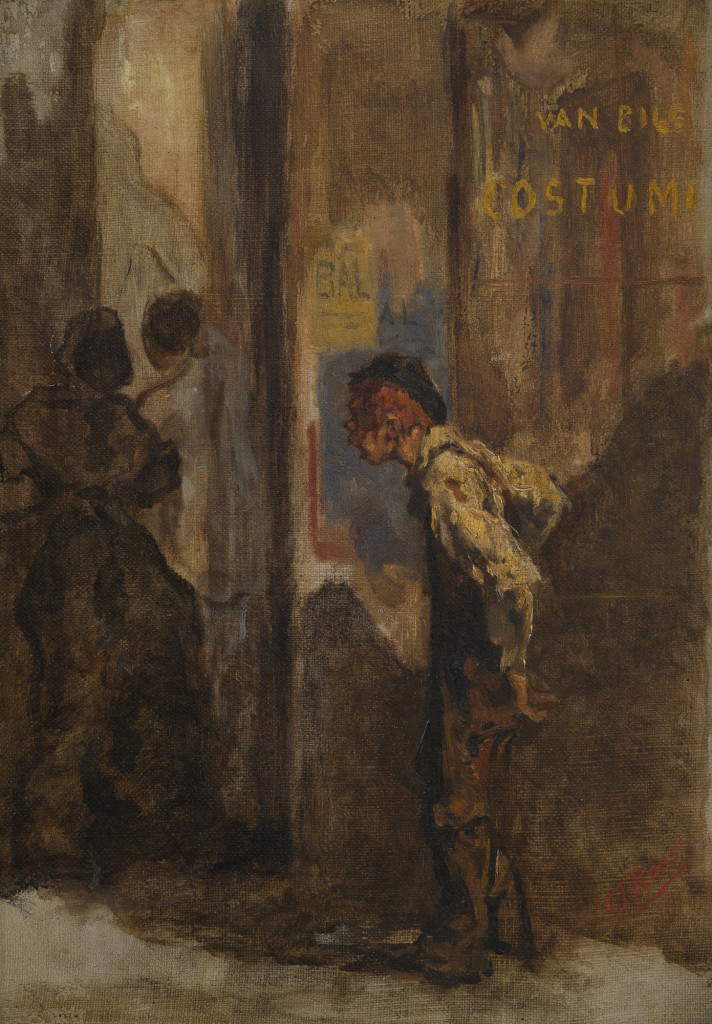 Félicien Rops, L'Entrée au bal (1858; olio su tela applicata su tavola, 30,1 x 21 cm; Namur, Musée Félicien Rops) Félicien Rops, L'Entrée au bal (1858; olio su tela applicata su tavola, 30,1 x 21 cm; Namur, Musée Félicien Rops)