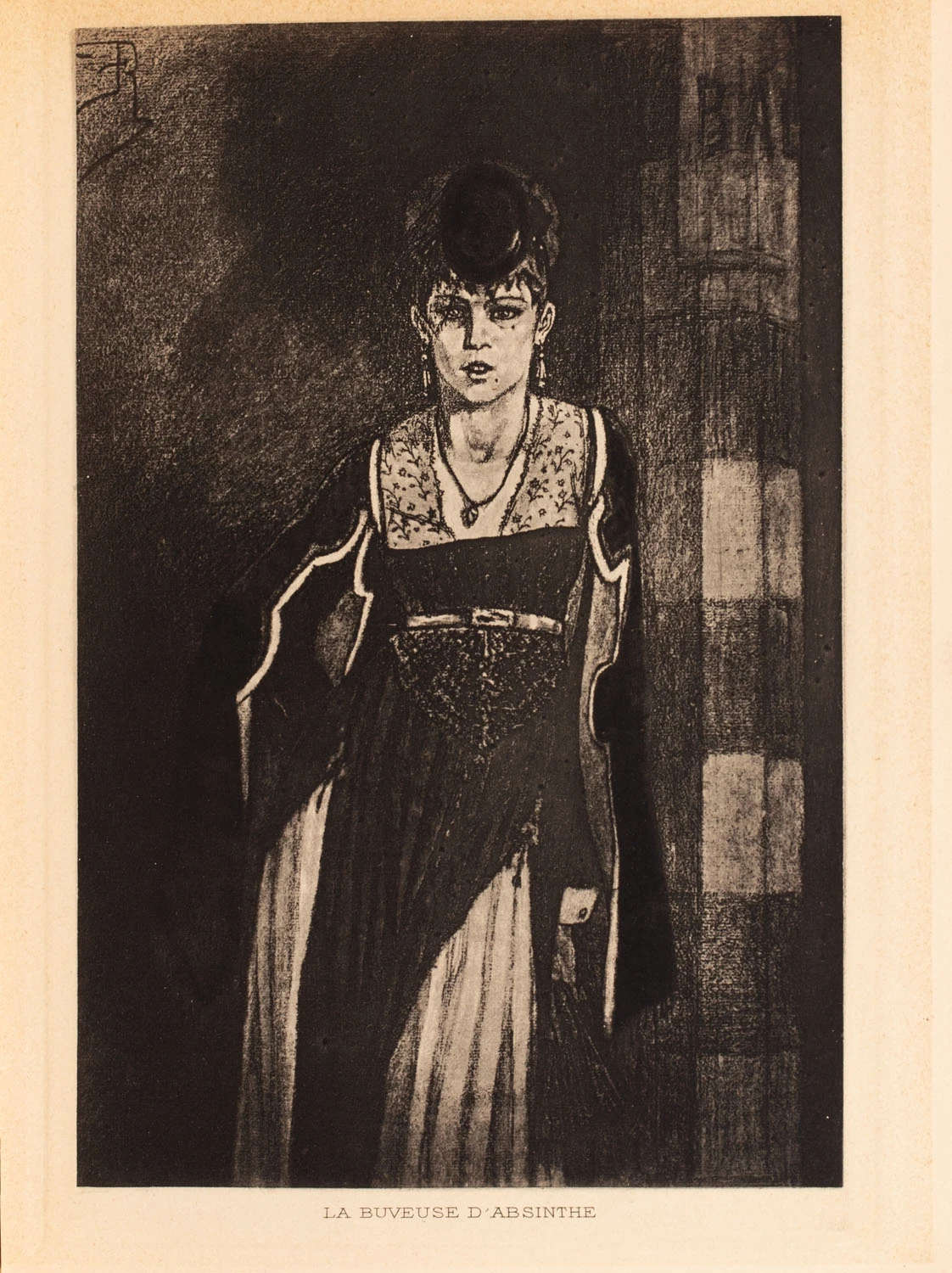 F&eacute;licien Rops, La buveuse d'absinthe (1876 [1905 edition]; h&eacute;liogravure, 240 x 160 mm; Rome, Private Collection)