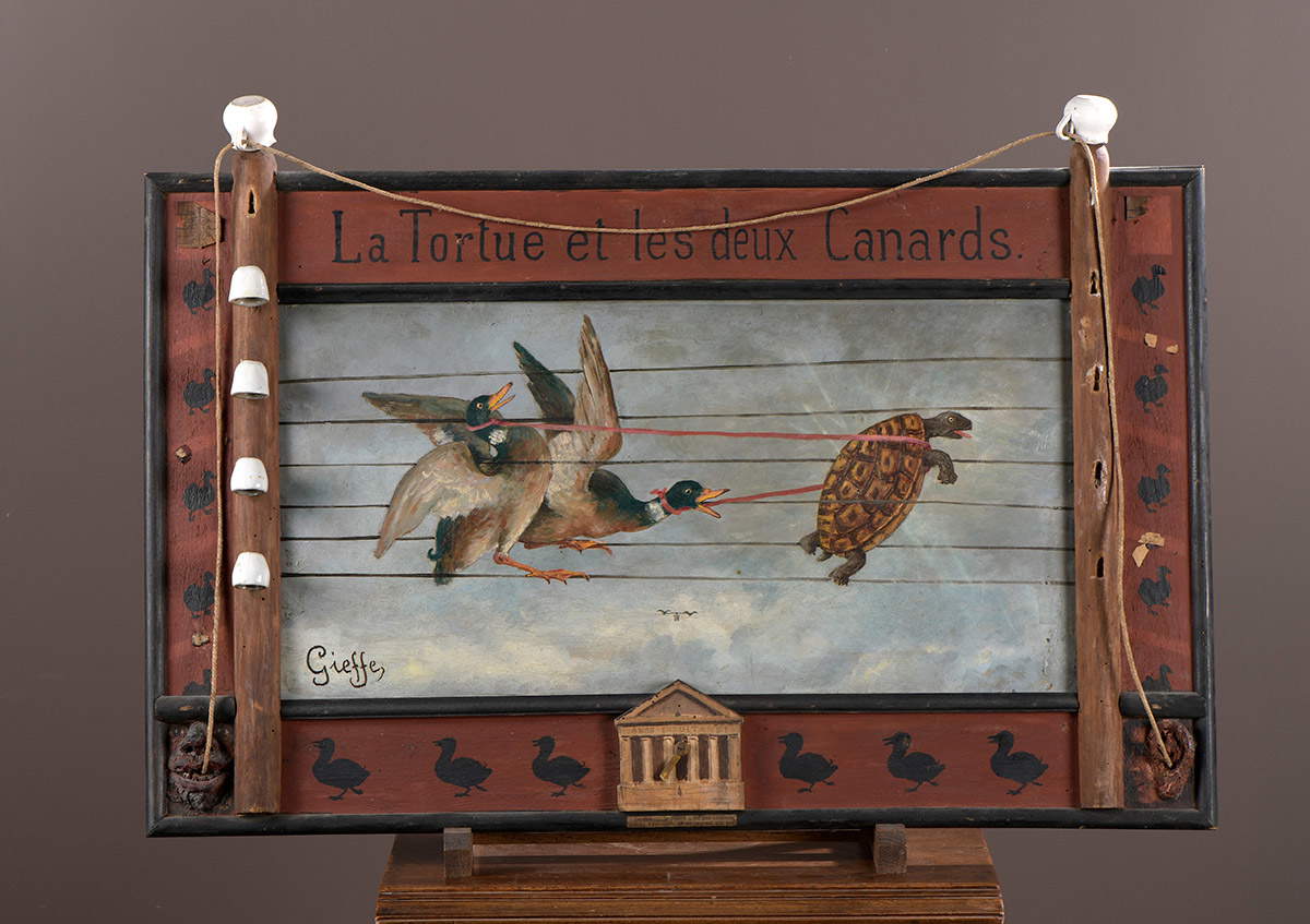 Gieffe, La tortue et les deux canards (olio su cartone, 42 x 67,5 cm; Collezione privata) Gieffe, La tortue et les deux canards (olio su cartone, 42 x 67,5 cm; Collezione privata)