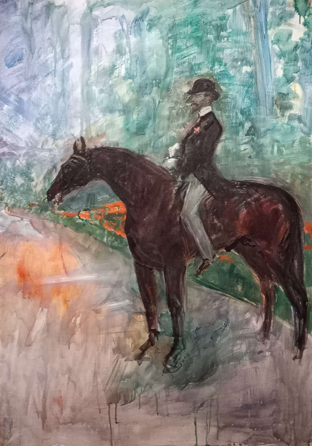 Henri de Toulouse-Lautrec, Le comte Alphonse de Toulouse-Lautrec (1883; olio su tela, 93,3 x 65,4 cm; Amherst, Mead Art Museum at Amherst College) Henri de Toulouse-Lautrec, Le comte Alphonse de Toulouse-Lautrec (1883; olio su tela, 93,3 x 65,4 cm; Amherst, Mead Art Museum at Amherst College)