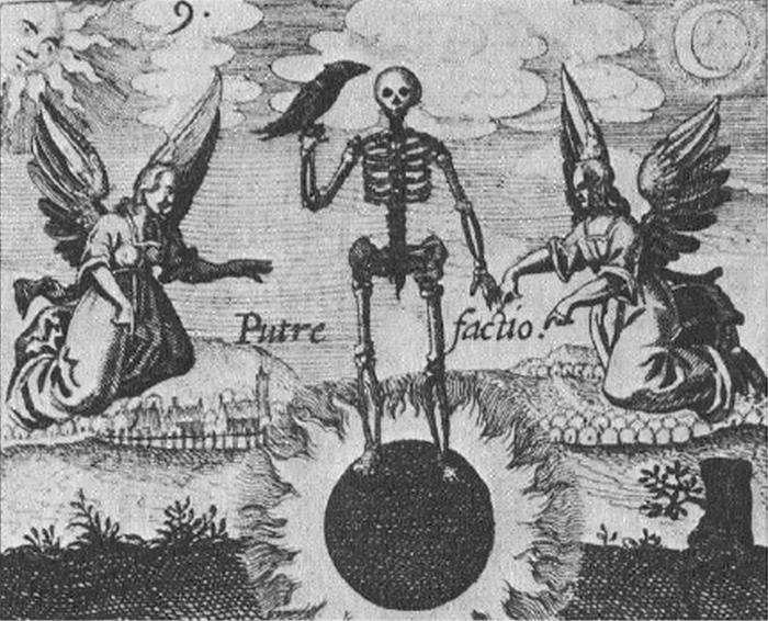 5. Putrefactio, from Johann Daniel Mylius and Balthazar Schwan, Philosophia Reformata, engravings by Balthazar Schwan (1622) 5. Putrefactio, from Johann Daniel Mylius and Balthazar Schwan, Philosophia Reformata, engravings by Balthazar Schwan (1622)