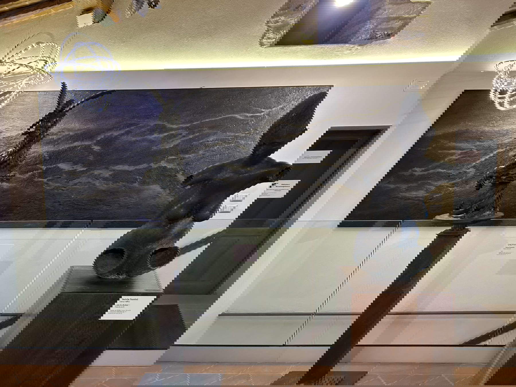 Works acquired through competitions and donations, in the foreground a bronze by Pericle Fazzini