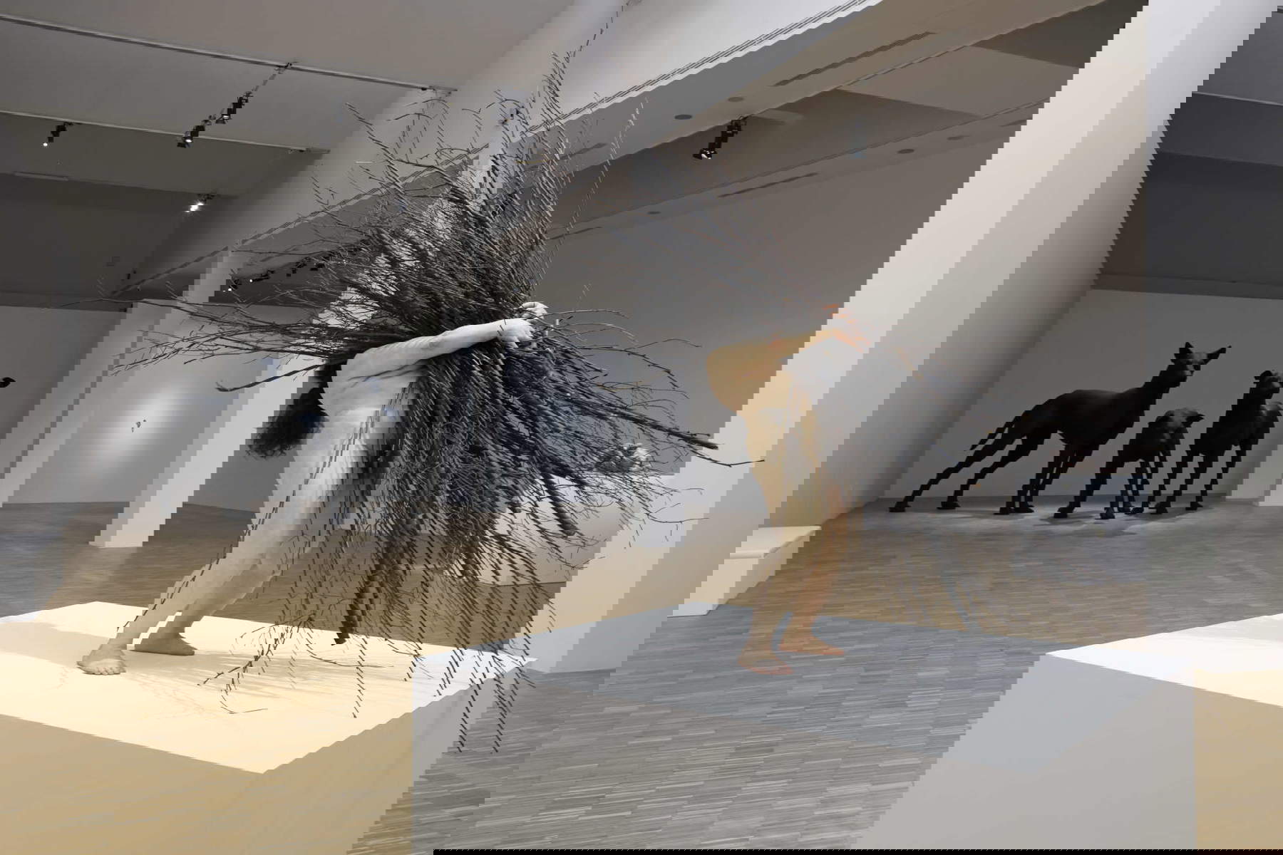 Installation de l'exposition Ron Mueck. Photo : Gautier Deblon