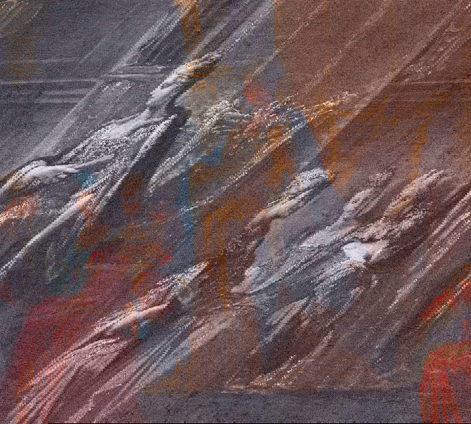 Ilario Mercanti detto lo Spolverini, Baciamano della regina Elisabetta da parte delle dame e dei gentiluomini di Corte, dettaglio