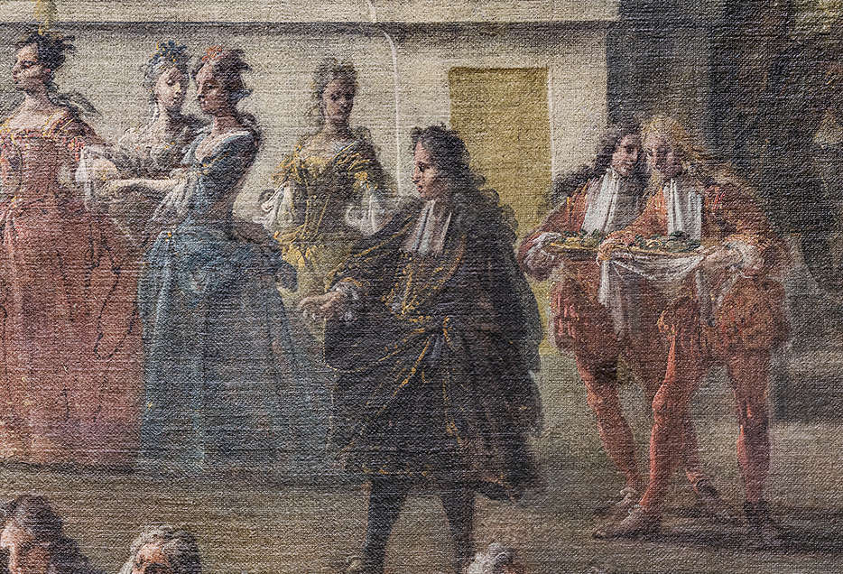Ilario Mercanti detto lo Spolverini, Banchetto nuziale in onore di Elisabetta Farnese nel Palazzo Ducale di Parma, dettaglio