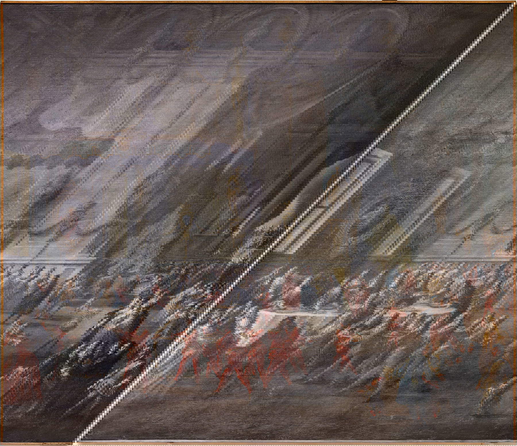 Ilario Mercanti detto lo Spolverini, Banchetto nuziale in onore di Elisabetta Farnese nel Palazzo Ducale di Parma (1718-1721; olio su tela, 284 &times; 323 cm; Parma, Collezioni d&rsquo;Arte, Comune di Parma)