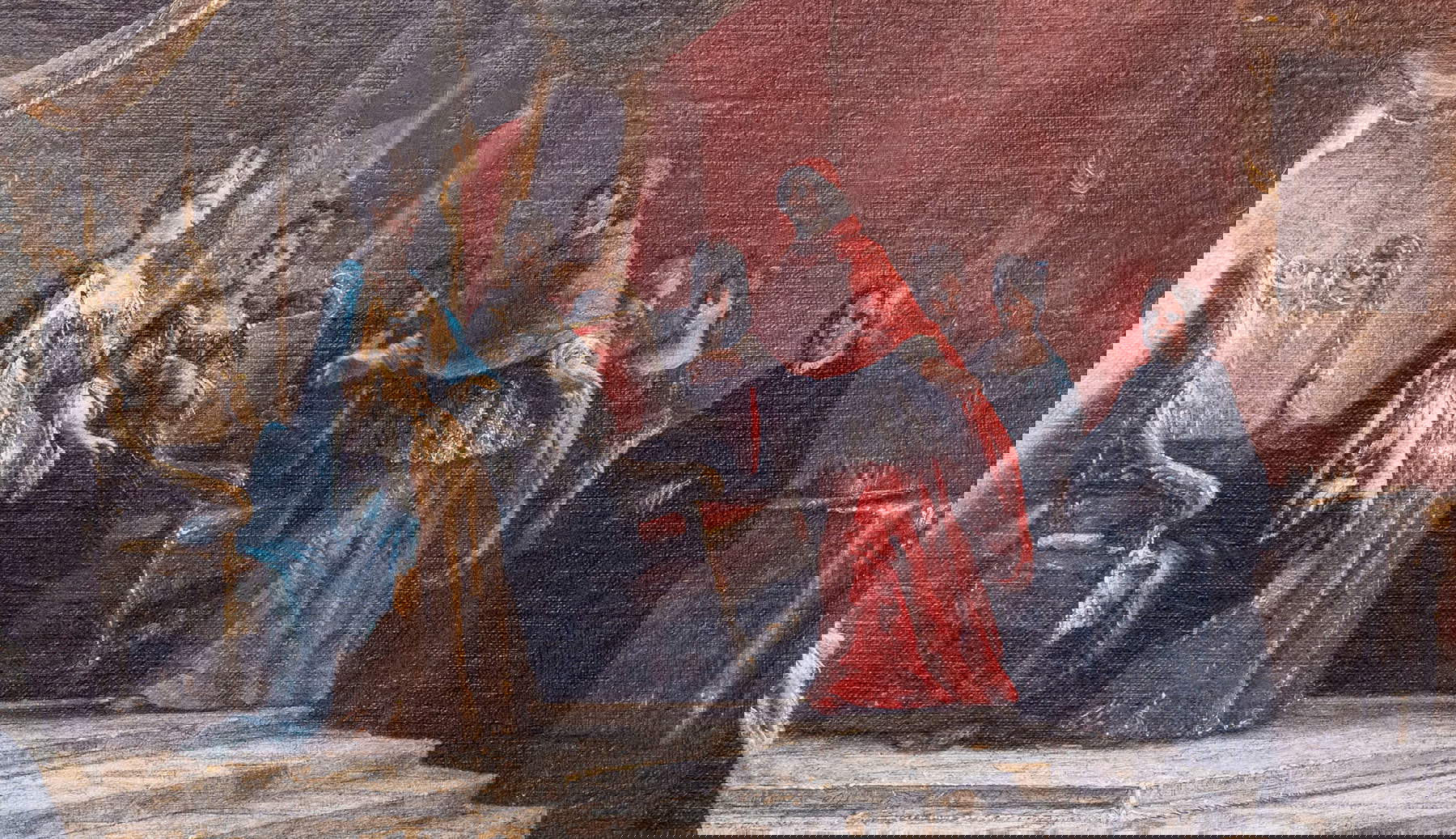 Ilario Mercanti detto lo Spolverini, Il cardinale Gozzadini rende visita a Elisabetta Farnese, dettaglio