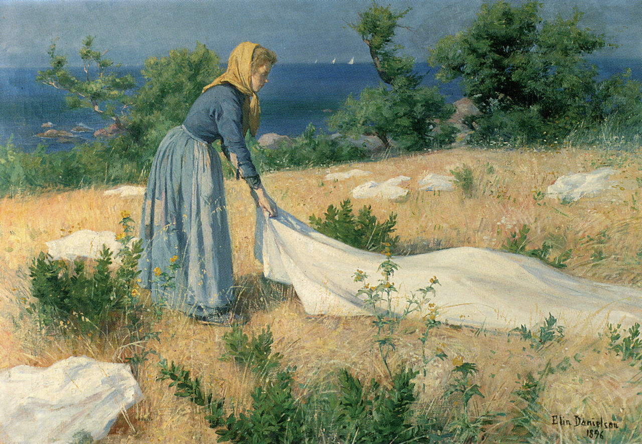Elin Danielson Gambogi, Paños secos (1896; óleo sobre lienzo, 59 x 87 cm; Finlandia, Colección particular) Elin Danielson Gambogi, Paños secos (1896; óleo sobre lienzo, 59 x 87 cm; Finlandia, Colección particular)