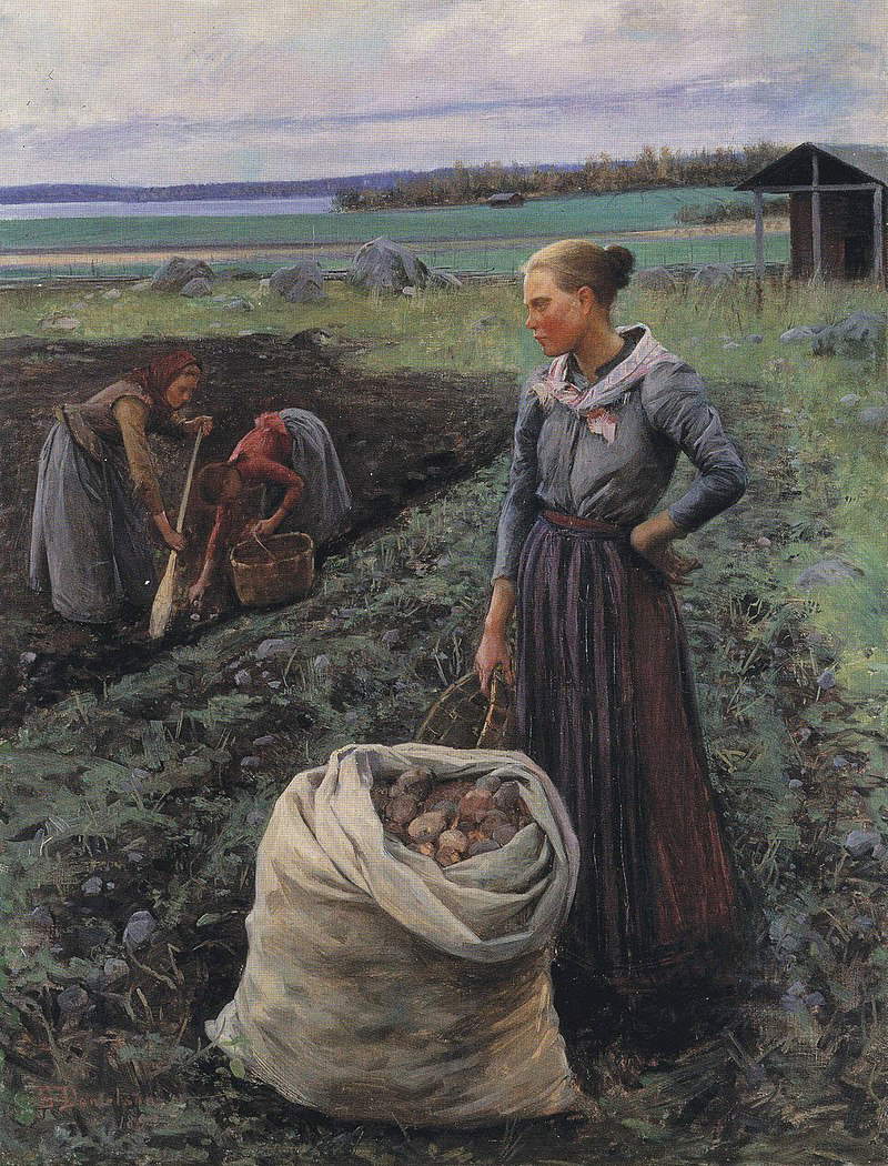 Elin Danielson Gambogi, Cosechadoras de patatas (1893; óleo sobre lienzo, 148 x 115 cm; Tampere, Museo de Arte de Tampere) Elin Danielson Gambogi, Cosechadoras de patatas (1893; óleo sobre lienzo, 148 x 115 cm; Tampere, Museo de Arte de Tampere)
