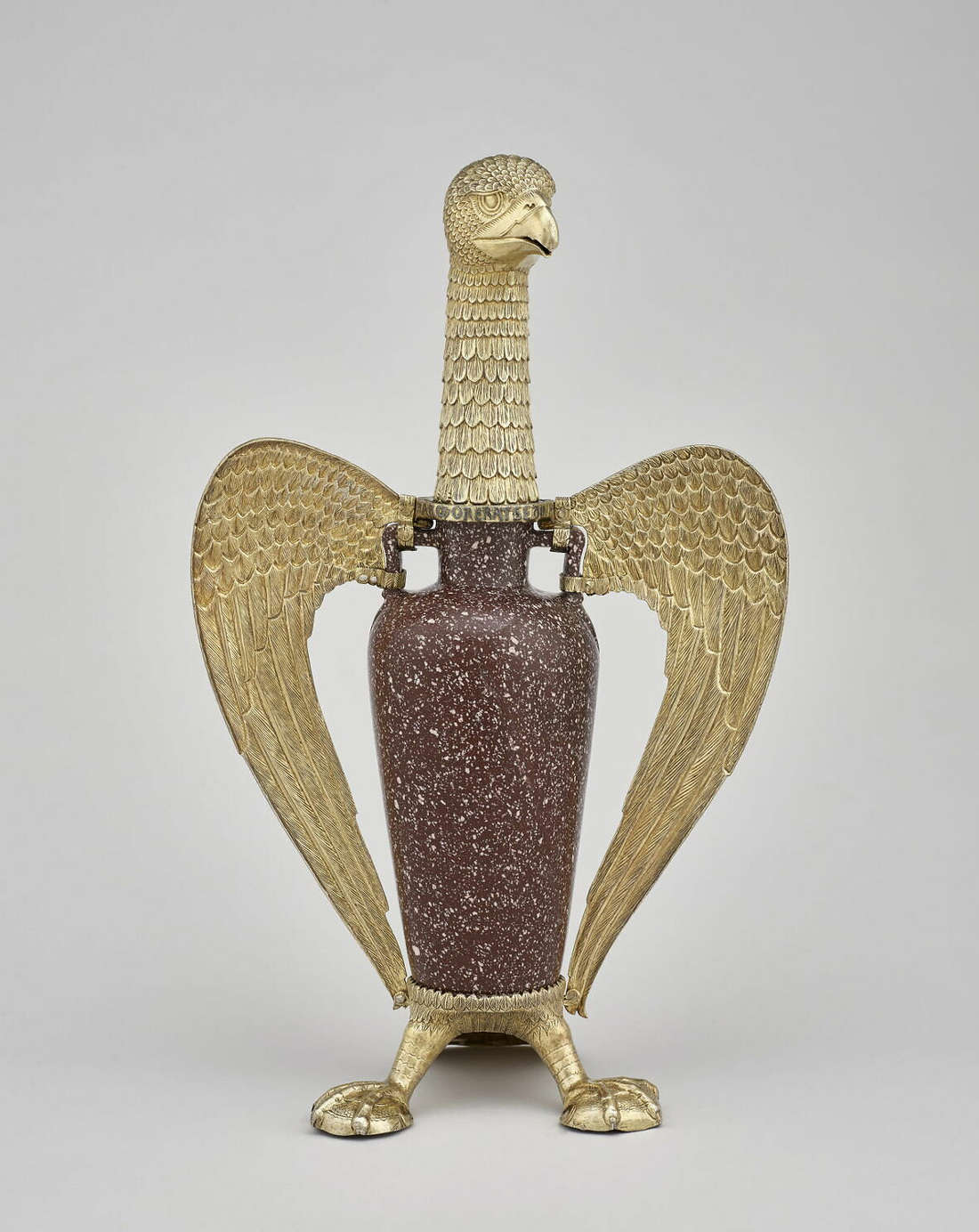 The Eagle of Sugerius (c. 1140; antique porphyry and gilded silver, 43.1 x 27 x 15.5 cm; Paris, Musée du Louvre) The Eagle of Sugerius (c. 1140; antique porphyry and gilded silver, 43.1 x 27 x 15.5 cm; Paris, Musée du Louvre)