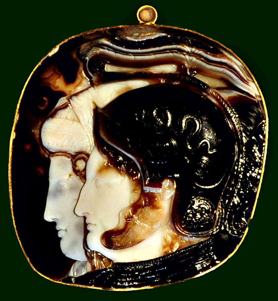 Ptolemaic cameo (278-269 B.C.; onyx, 11.5 x 11.3 cm; Vienna, Kunsthistorisches Museum) Ptolemaic cameo (278-269 B.C.; onyx, 11.5 x 11.3 cm; Vienna, Kunsthistorisches Museum)