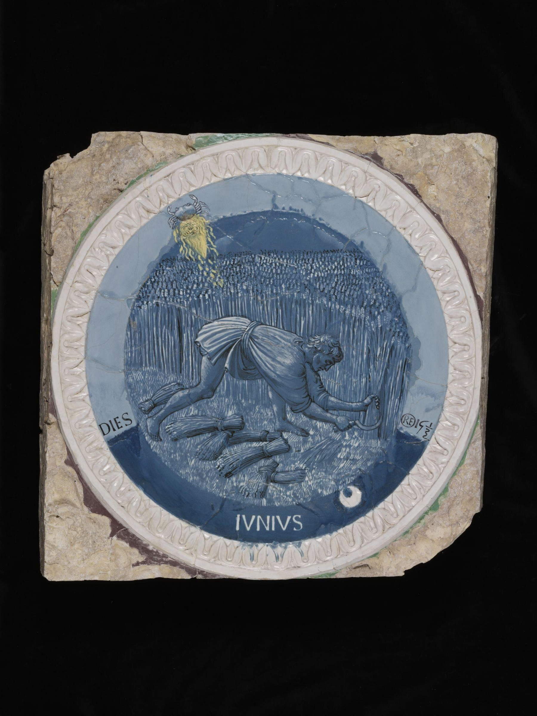 Luca della Robbia, June (c. 1450-1456; glazed terracotta, 61 x 59 cm; London, Victoria & Albert Museum) Luca della Robbia, June (c. 1450-1456; glazed terracotta, 61 x 59 cm; London, Victoria & Albert Museum)