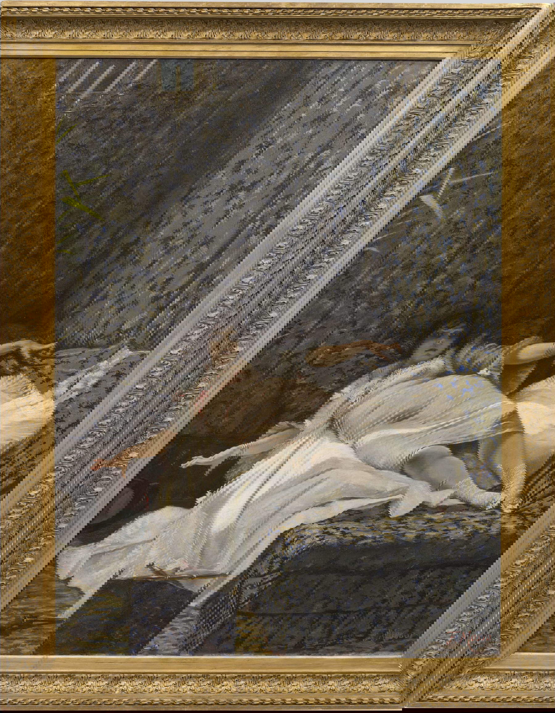 Francesco Mosso, Die Ehebrecherin oder La femme de Claude (1877; Öl auf Leinwand, 201 x 154 cm; Turin, Galleria d'Arte Moderna) Francesco Mosso, Die Ehebrecherin oder La femme de Claude (1877; Öl auf Leinwand, 201 x 154 cm; Turin, Galleria d'Arte Moderna)