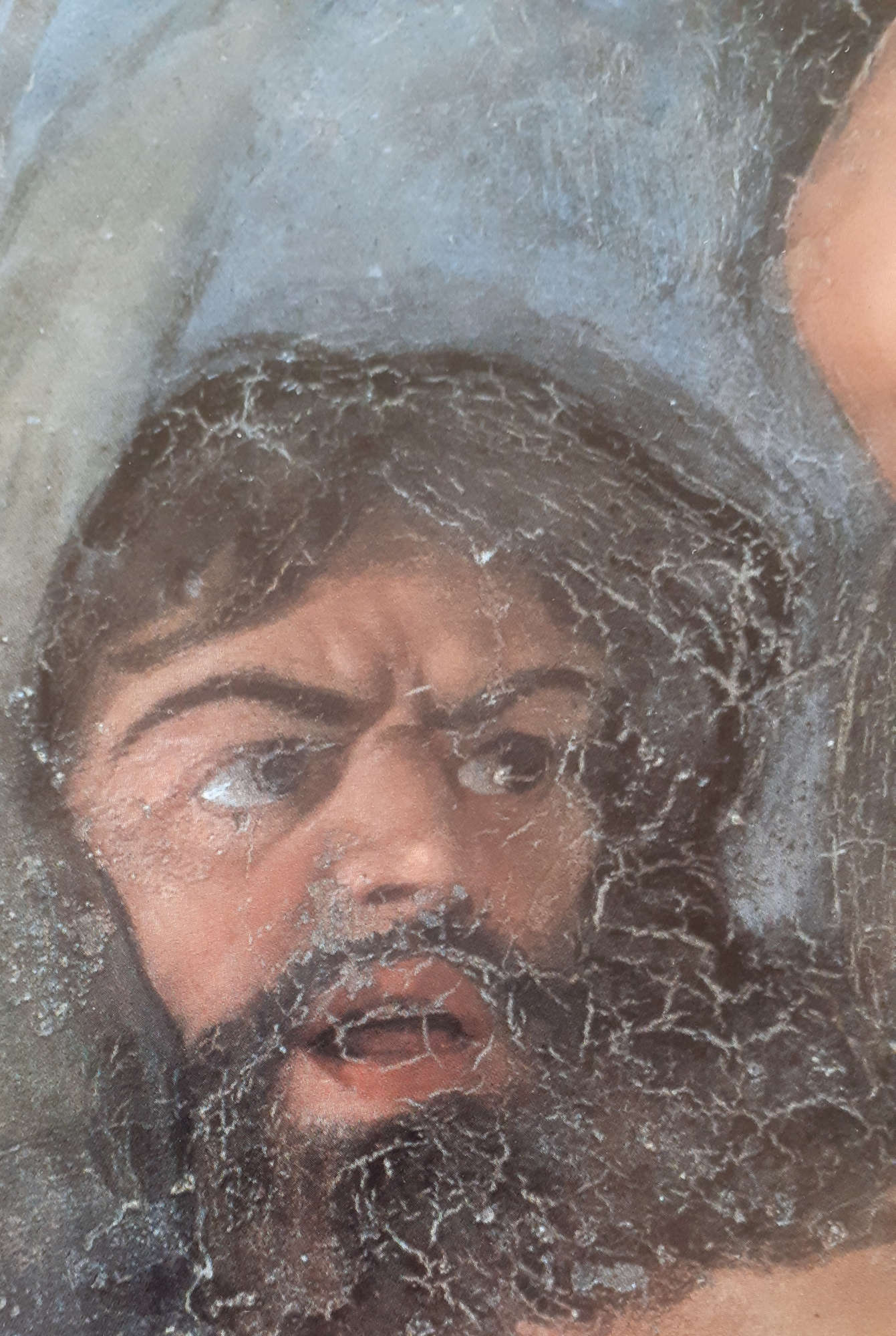 Caravaggio, Nettuno, dettaglio della pittura a olio su muro al Casino dell'Aurora Caravaggio, Nettuno, dettaglio della pittura a olio su muro al Casino dell'Aurora