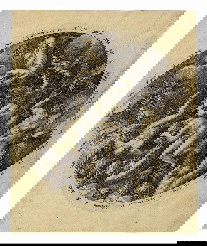 Hendrick Goltzius, I dannati dell'inferno (bulino, diametro 262 mm) Hendrick Goltzius, I dannati dell'inferno (bulino, diametro 262 mm)