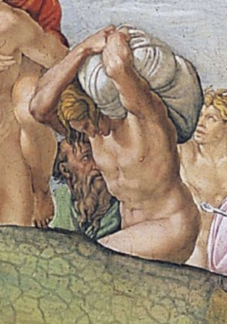 Michelangelo, Diluvio universale, dettaglio dell'affresco della Cappella Sistina Michelangelo, Diluvio universale, dettaglio dell'affresco della Cappella Sistina