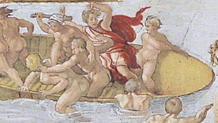Michelangelo, Diluvio universale, dettaglio dell’affresco della Cappella Sistina Michelangelo, Diluvio universale, dettaglio dell’affresco della Cappella Sistina