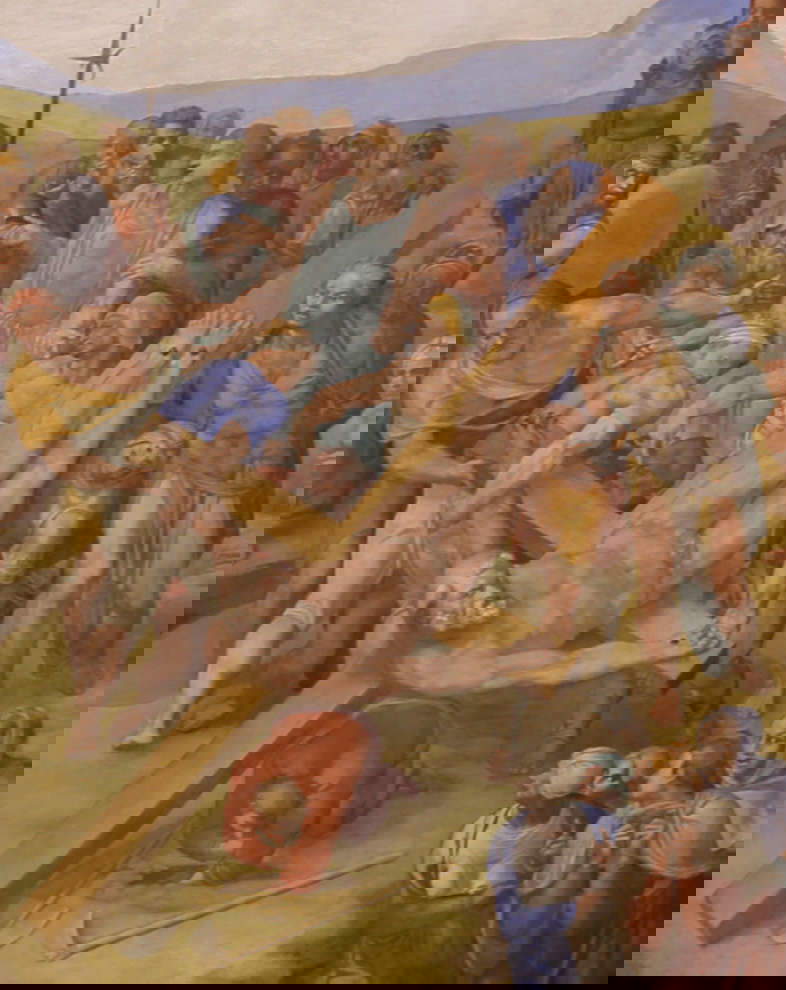 Michelangelo, Martirio di san Pietro, dettaglio dell'affresco della Cappella Paolina Michelangelo, Martirio di san Pietro, dettaglio dell'affresco della Cappella Paolina