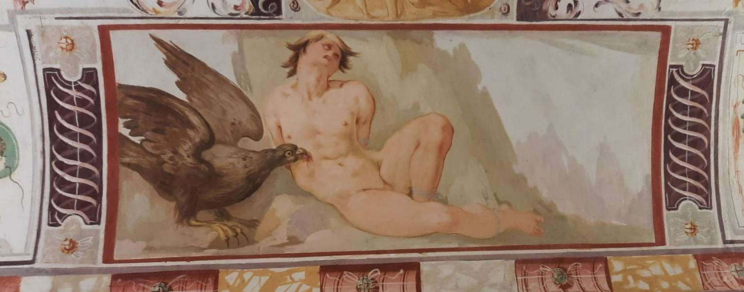 Niccolò Circignani detto il Pomarancio, Il supplizio di Tizio, dettaglio (affresco; Castiglione del Lago, Palazzo della Corgna, Sala degli Insensati) Niccolò Circignani detto il Pomarancio, Il supplizio di Tizio, dettaglio (affresco; Castiglione del Lago, Palazzo della Corgna, Sala degli Insensati)