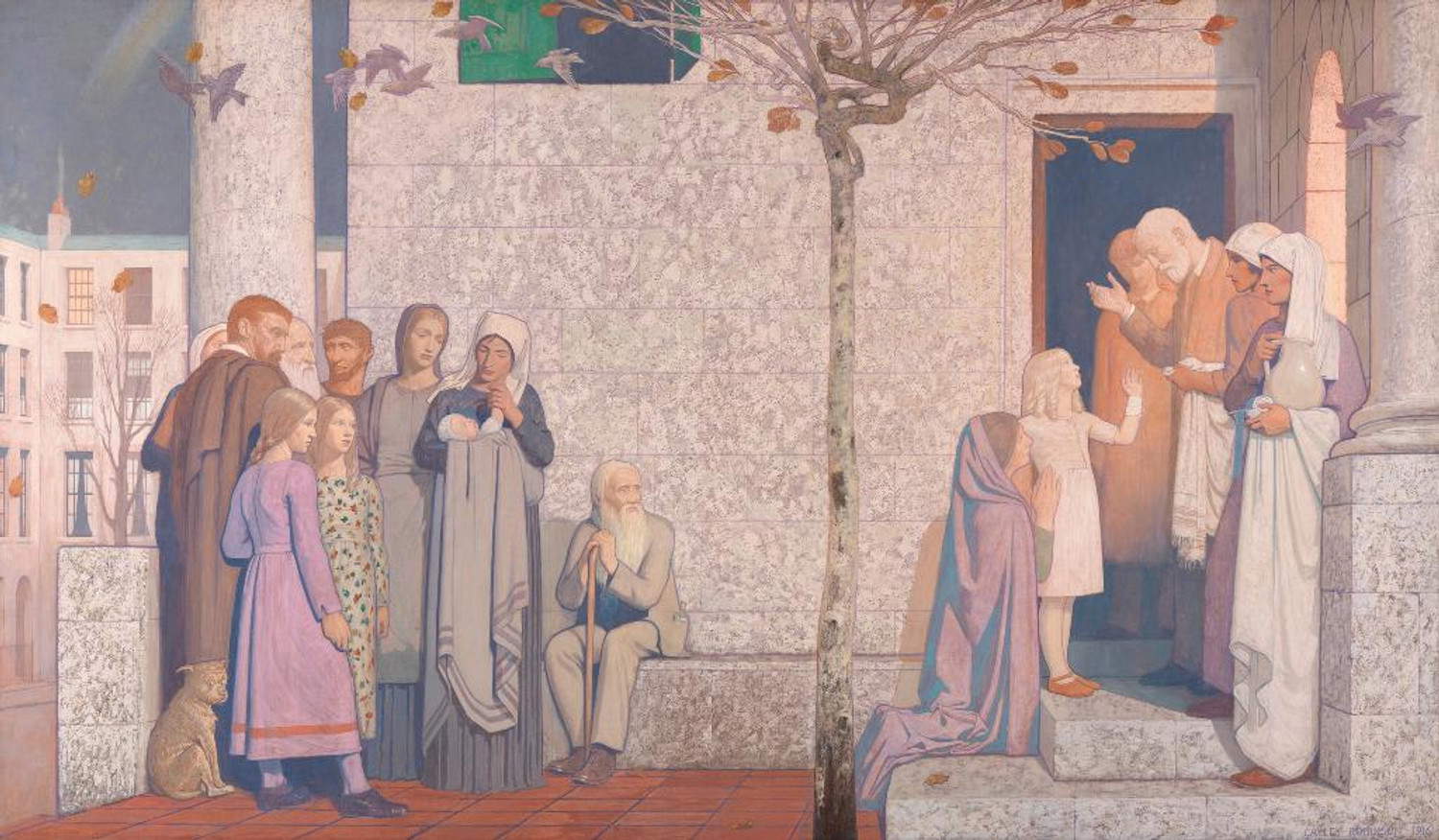 Frederick Cayley Robinson, The Doctor (1916; óleo sobre lienzo, 199 x 338,6 cm; Londres, Wellcome Collection) Frederick Cayley Robinson, The Doctor (1916; óleo sobre lienzo, 199 x 338,6 cm; Londres, Wellcome Collection)