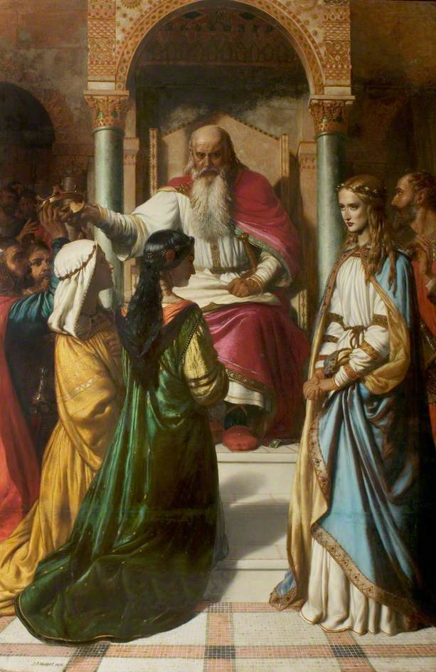 John Rogers Herbert, Lear y Cordelia (1849; óleo sobre lienzo, 244,2 x 170,5 cm; Nottingham, Nottingham City Museums & Galleries. Préstamo a largo plazo de Miss Herbert) John Rogers Herbert, Lear y Cordelia (1849; óleo sobre lienzo, 244,2 x 170,5 cm; Nottingham, Nottingham City Museums & Galleries. Préstamo a largo plazo de Miss Herbert)