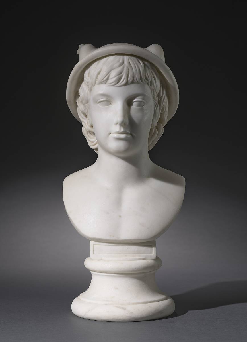 Anne Seymour Damer, Peniston Lamb as Mercury (1785 ; marbre, hauteur 53,3 cm). Présenté par Lowell Libson &amp; Jonny Yarker
