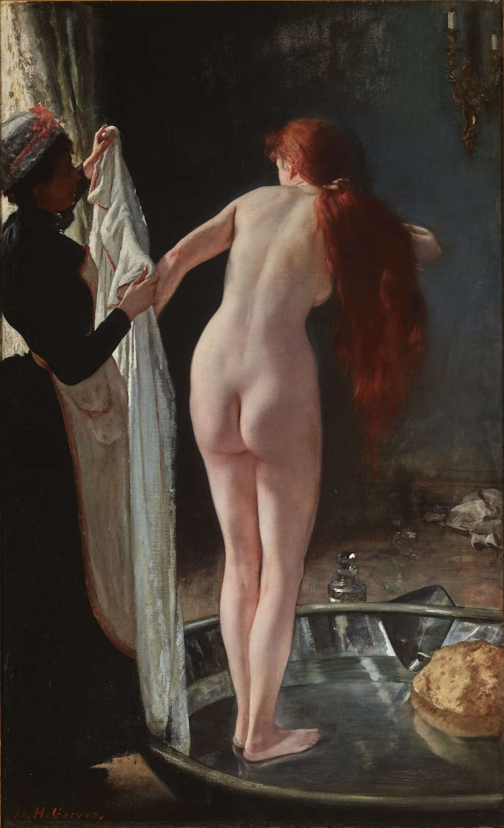 Henri Gervex, Le baquet (1888 ; huile sur toile, 131 x 80,5 cm). Présentée par la Galerie 19C