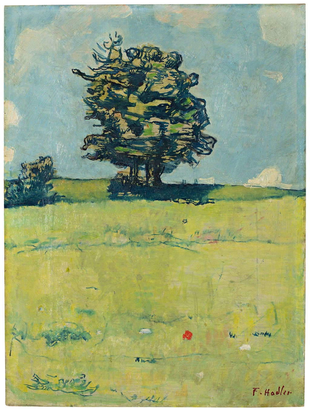 Ferdinand Hodler, Landschaft mit Baum (ca. 1893; oil on canvas, 32 x 24 cm).