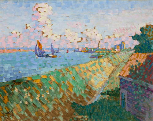 Jan Toorop, View on Veere, Zeeland (oil on cardboard, 38 x 50 cm).