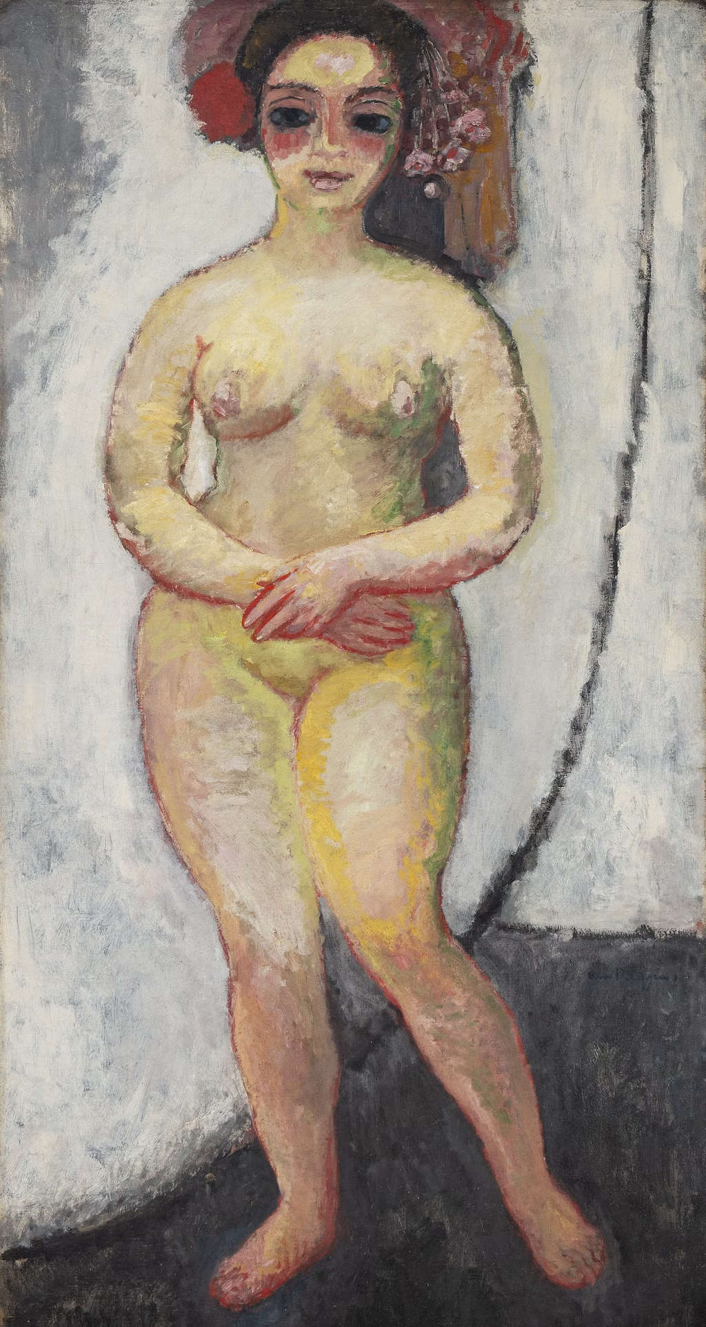 Kees van Dongen, Nu au chapeau (1908; oil on canvas, 189.5 x 100.3 cm).