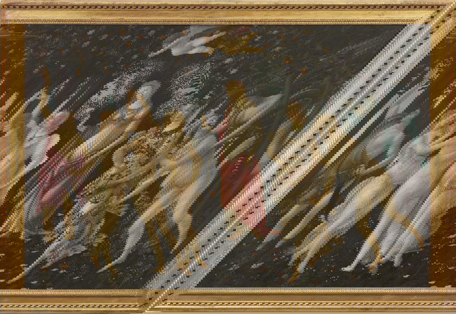Sandro Botticelli, Primavera (1480 circa; tempera grassa su tavola, 207 x 319 cm; Firenze, Gallerie degli Uffizi, inv. 1890 n. 8360) Sandro Botticelli, Primavera (1480 circa; tempera grassa su tavola, 207 x 319 cm; Firenze, Gallerie degli Uffizi, inv. 1890 n. 8360)