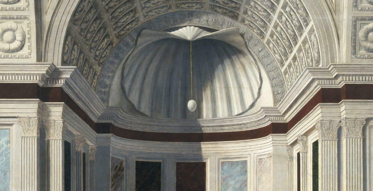 Piero della Francesca, Montefeltro Altarpiece, detail of the egg
