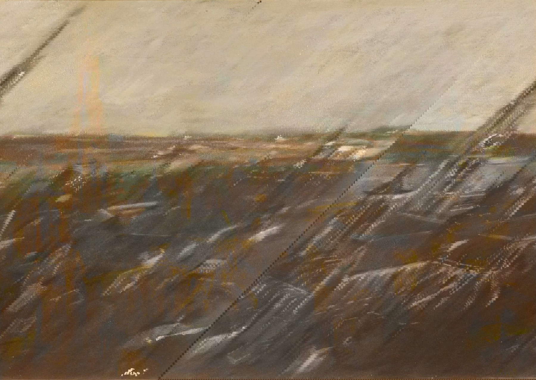 Remo Brizzi, Antwerp (1996; oil on canvas, 70 x 100 cm; Remo Brizzi Archive)