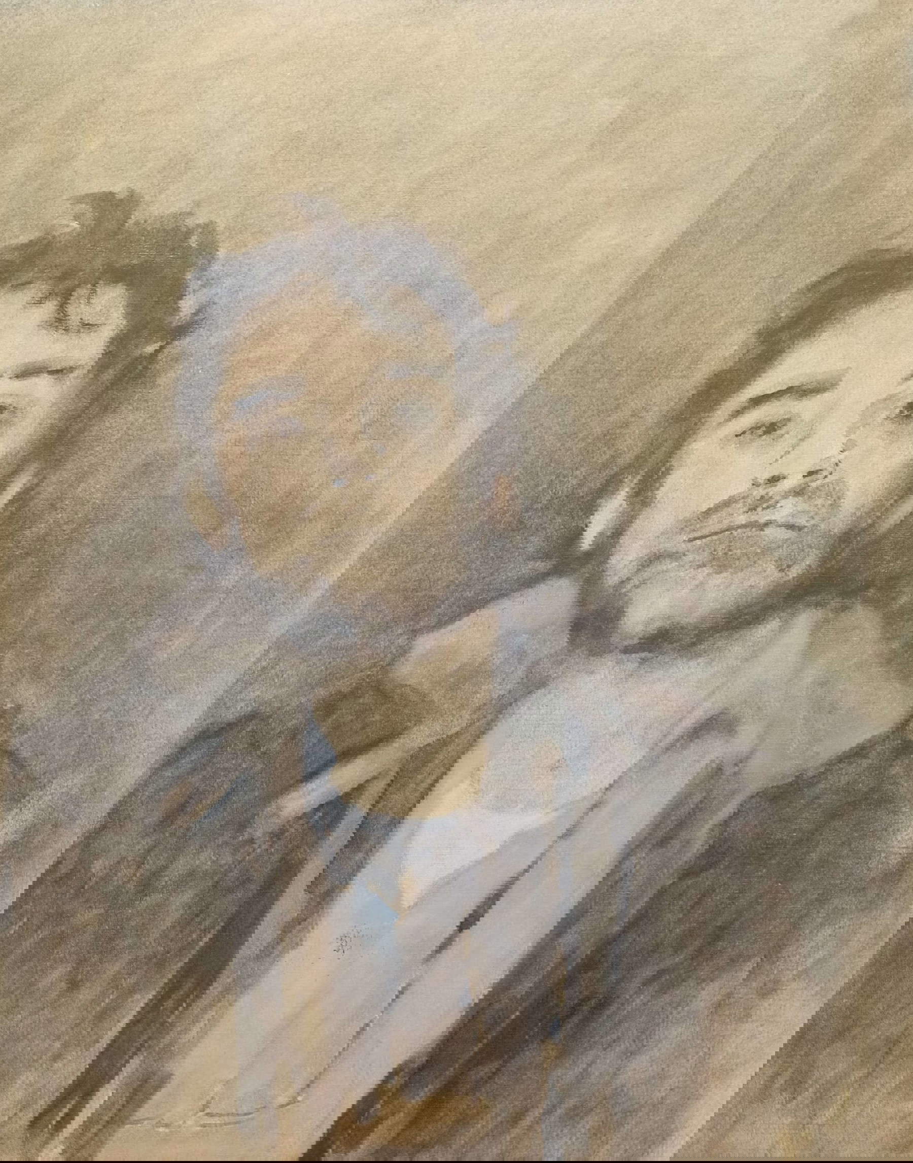 Remo Brizzi, Self-Portrait in Gray (ca. 2012; oil on canvas, 50 x 40 cm; Remo Brizzi Archive)