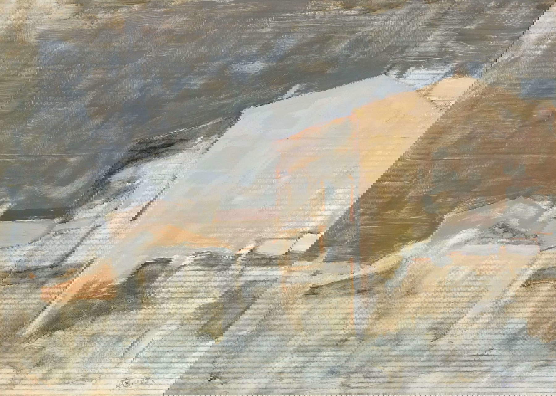 Remo Brizzi, Bologna vista da casa (2010; oil on canvas, 39 x 49 cm; Remo Brizzi Archive)