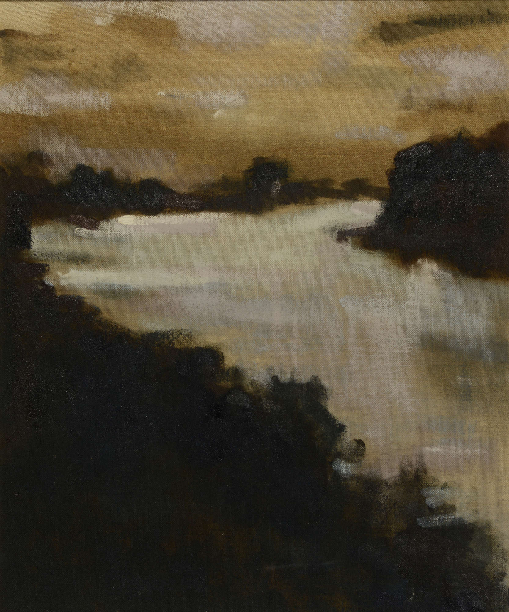 Remo Brizzi, The Amstel River toward Oudekerk (oil on canvas, 60 x 50 cm; Remo Brizzi Archive)
