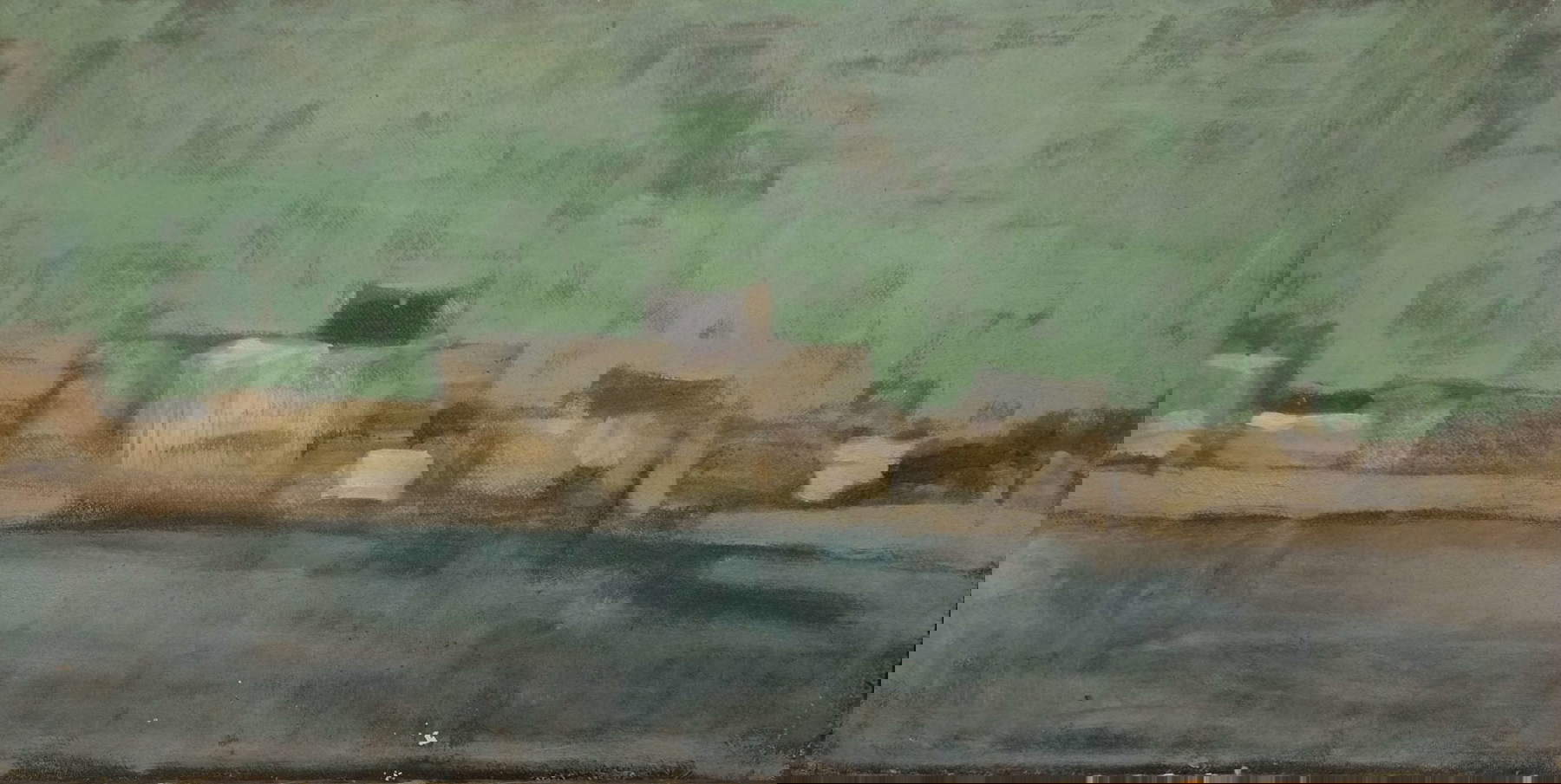 Remo Brizzi, Rosignano (2001; oil on canvas, 30 x 60 cm; Remo Brizzi Archives)