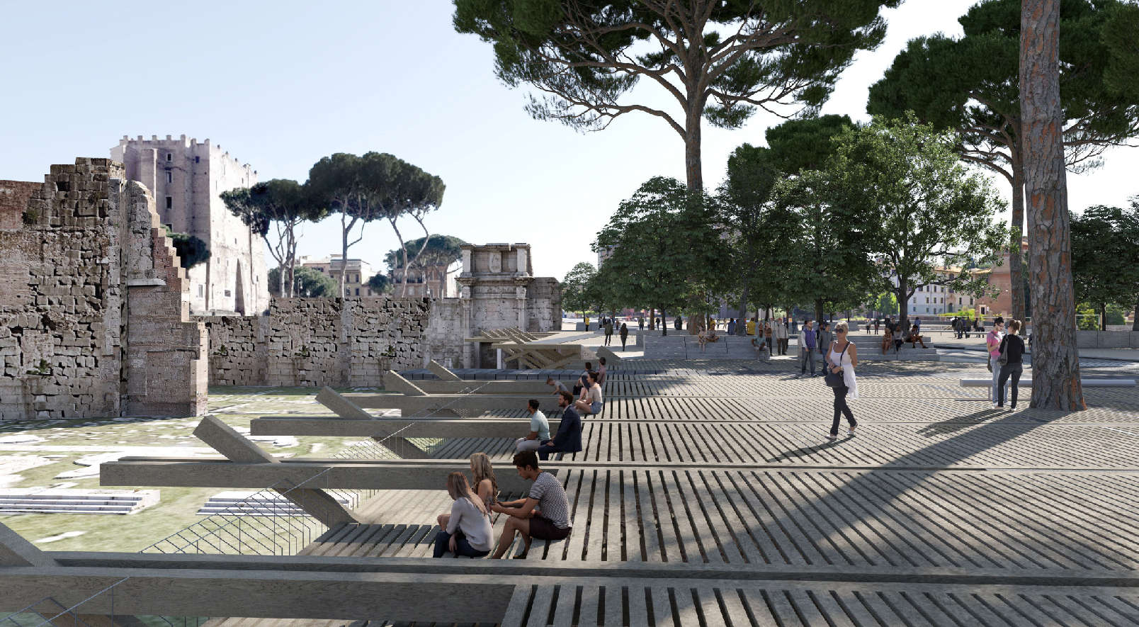 Rendering der zukünftigen Imperial-Forum-Promenade Rendering der zukünftigen Imperial-Forum-Promenade