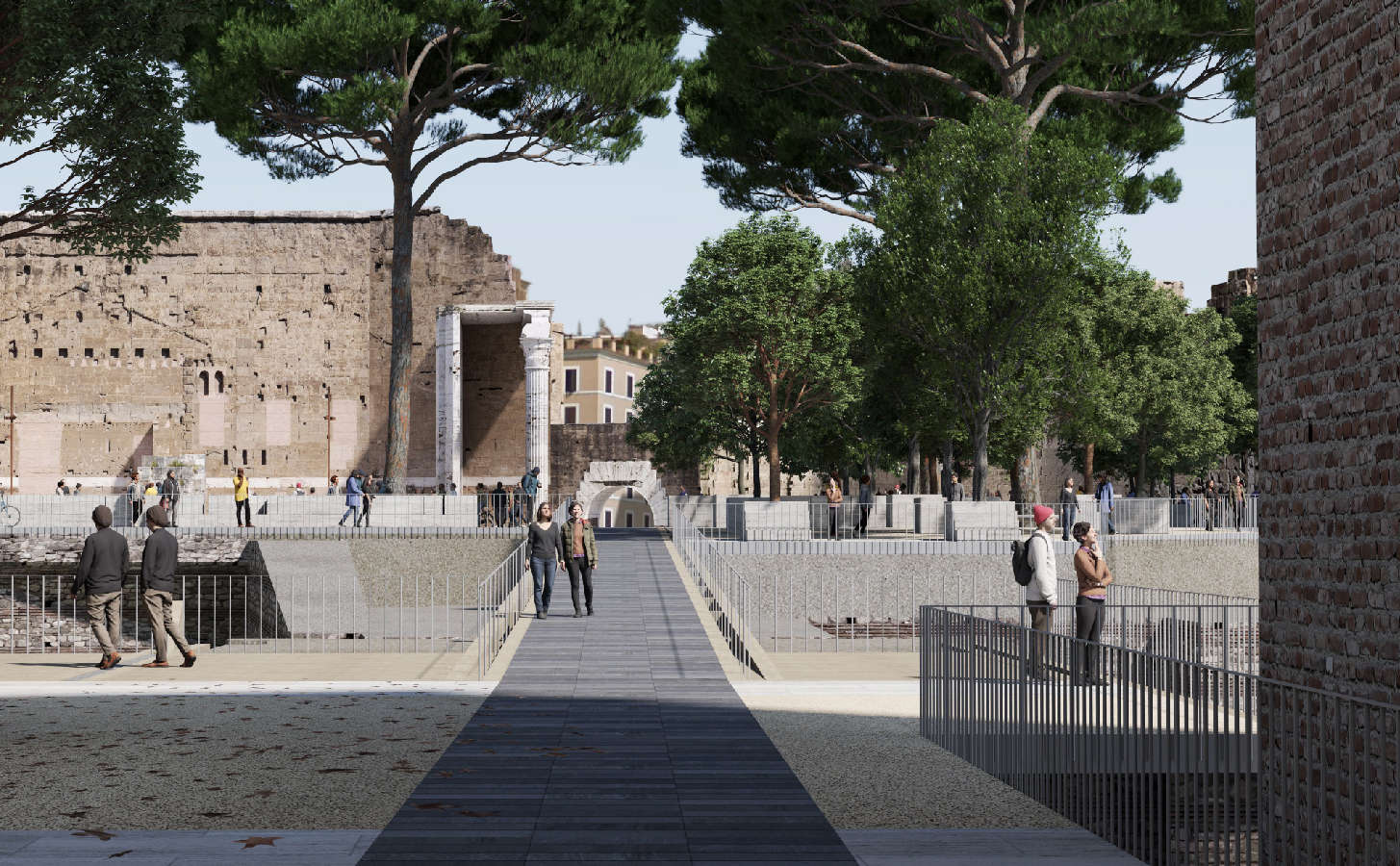 Rendering der zukünftigen Imperial-Forum-Promenade Rendering der zukünftigen Imperial-Forum-Promenade