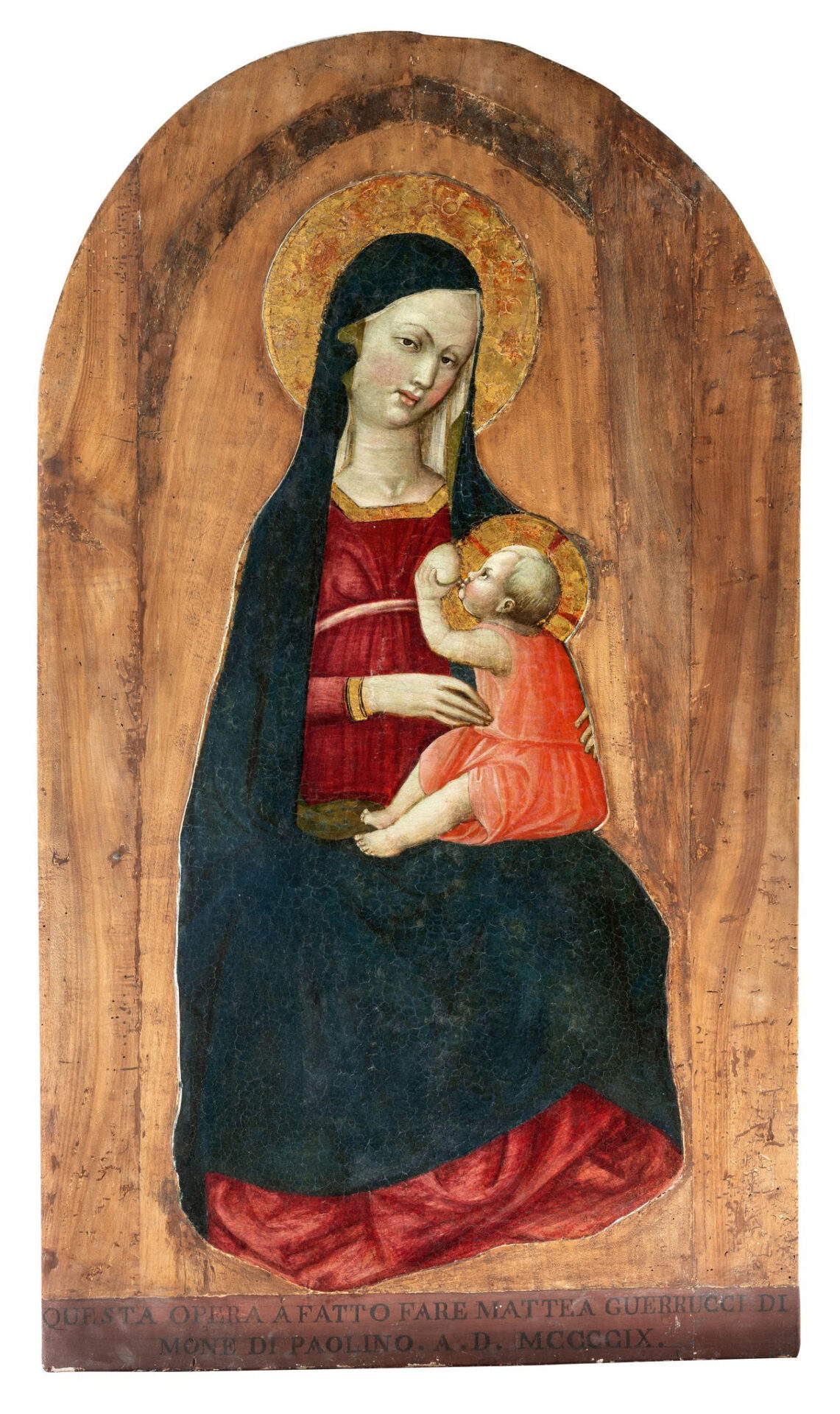 Borghese di Pietro, Madonna and Child (c. 1430; tempera and gold on panel, 93 × 54 cm; Terricciola, San Donato) Borghese di Pietro, Madonna and Child (c. 1430; tempera and gold on panel, 93 × 54 cm; Terricciola, San Donato)