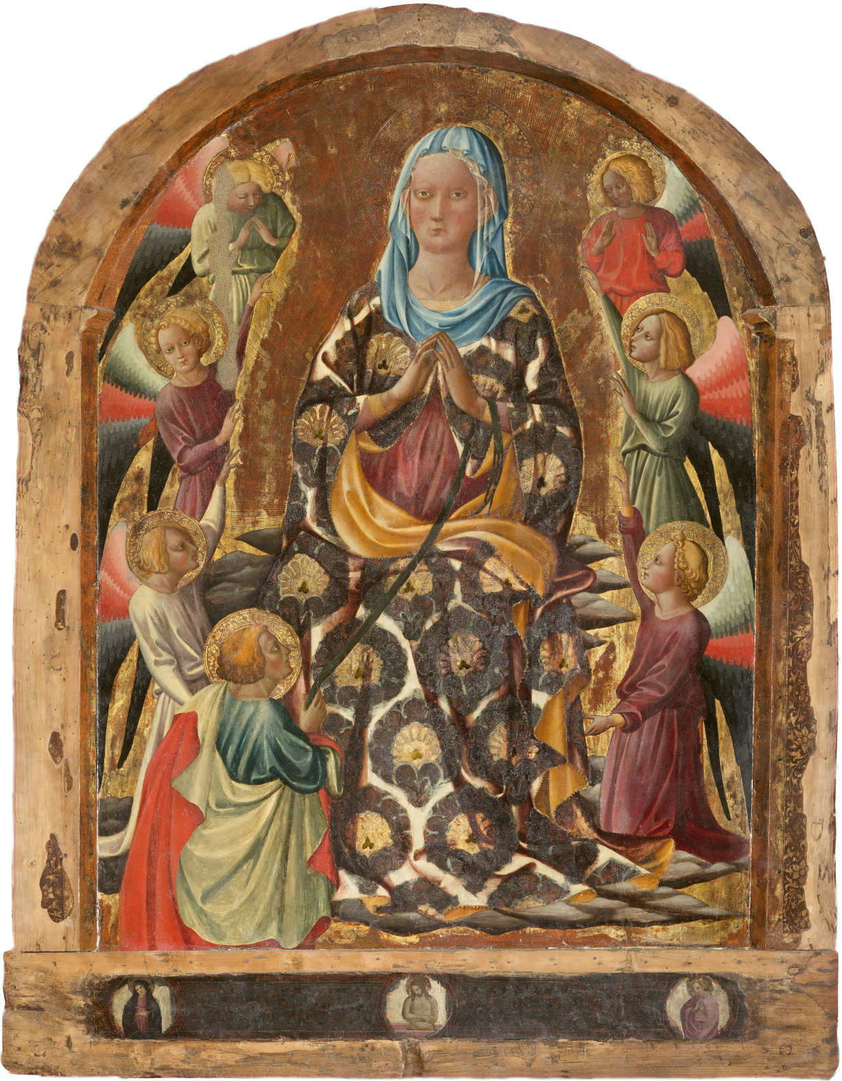 Francesco d'Antonio di Bartolomeo, The Assumption with St. Thomas and Angels (Madonna of the Belt) (1427 or 1429?; tempera, gold and silver on panel, 158 × 116 cm; Loppiano di Incisa Valdarno, Santi Vito e Modesto) Francesco d'Antonio di Bartolomeo, The Assumption with St. Thomas and Angels (Madonna of the Belt) (1427 or 1429?; tempera, gold and silver on panel, 158 × 116 cm; Loppiano di Incisa Valdarno, Santi Vito e Modesto)