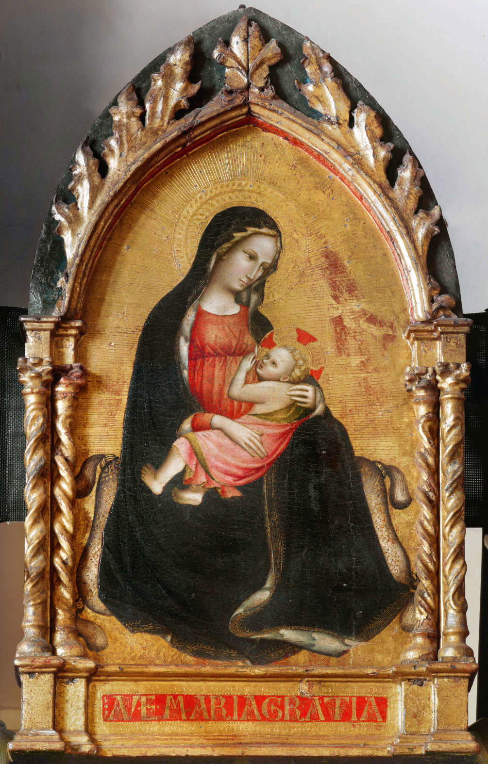 Master of the Madonna Straus, Madonna of Humility (c. 1395-1400; tempera and gold on panel, 71 × 39.5 × 3 cm; Florence, Museo Nazionale del Bargello, Carrand Collection, inv. 2016) Master of the Madonna Straus, Madonna of Humility (c. 1395-1400; tempera and gold on panel, 71 × 39.5 × 3 cm; Florence, Museo Nazionale del Bargello, Carrand Collection, inv. 2016)