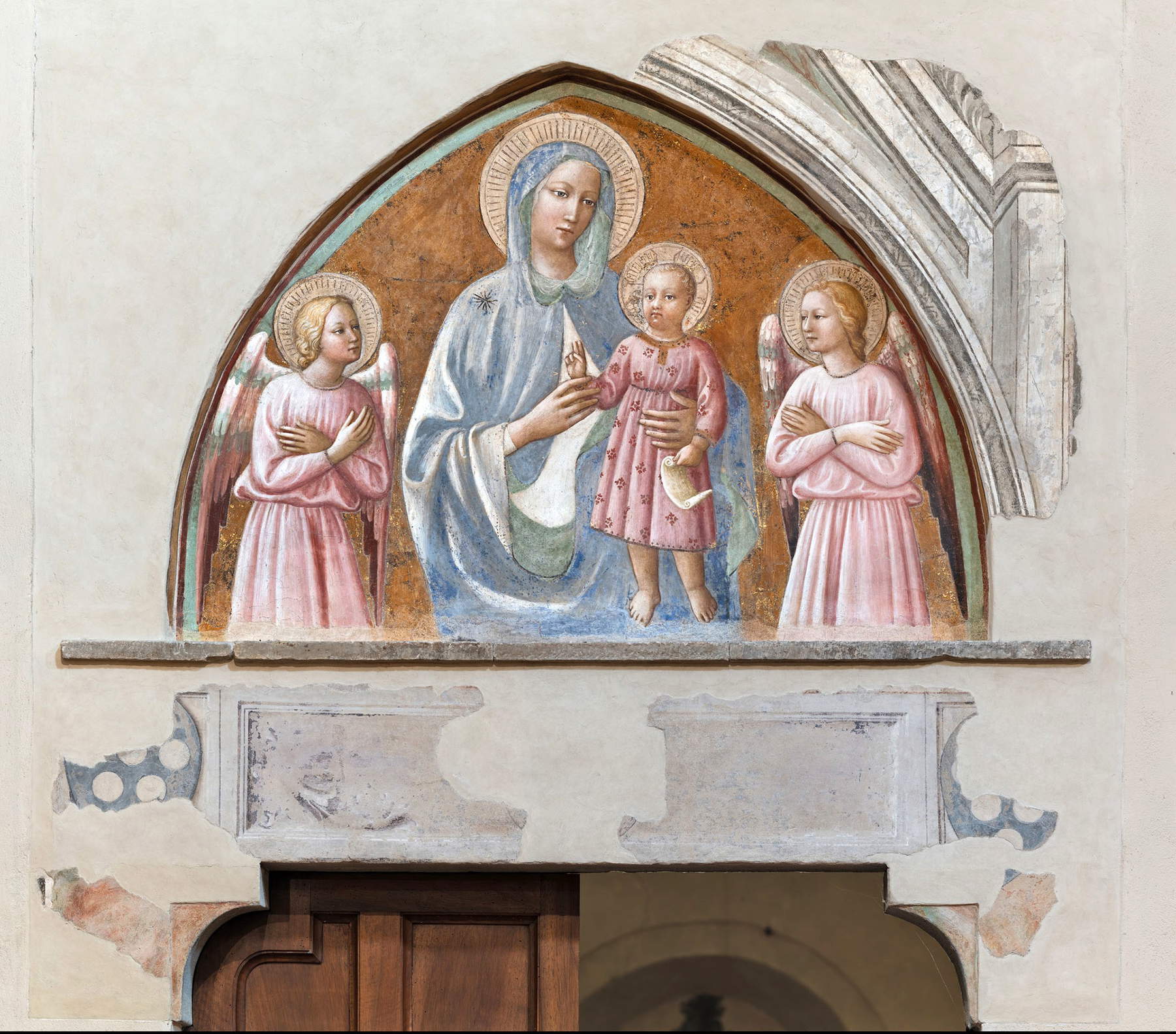 Masolino da Panicale, Madonna and Child (1424; fresco; Empoli, Santo Stefano) Masolino da Panicale, Madonna and Child (1424; fresco; Empoli, Santo Stefano)